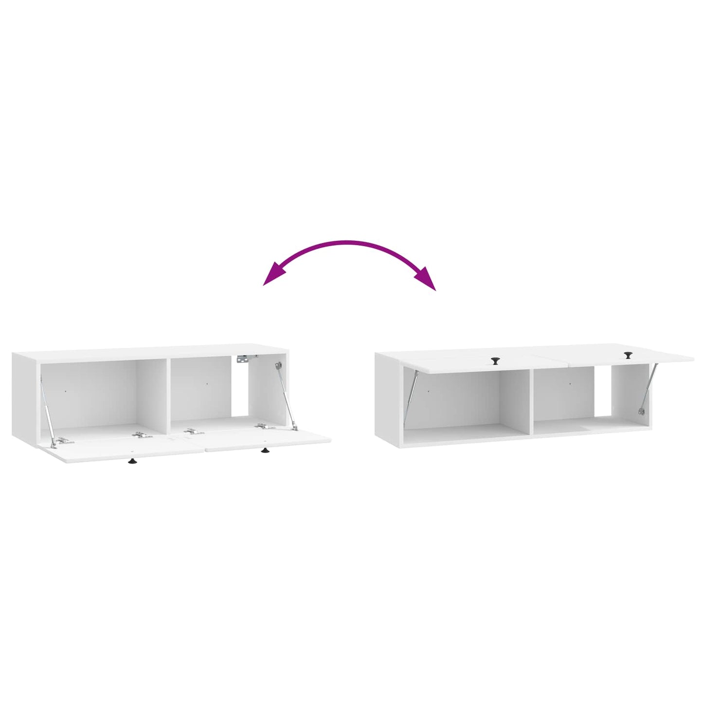 Mobile Porta TV da Muro Bianco Lucido 98 x 31 x 30 cm | homemem39