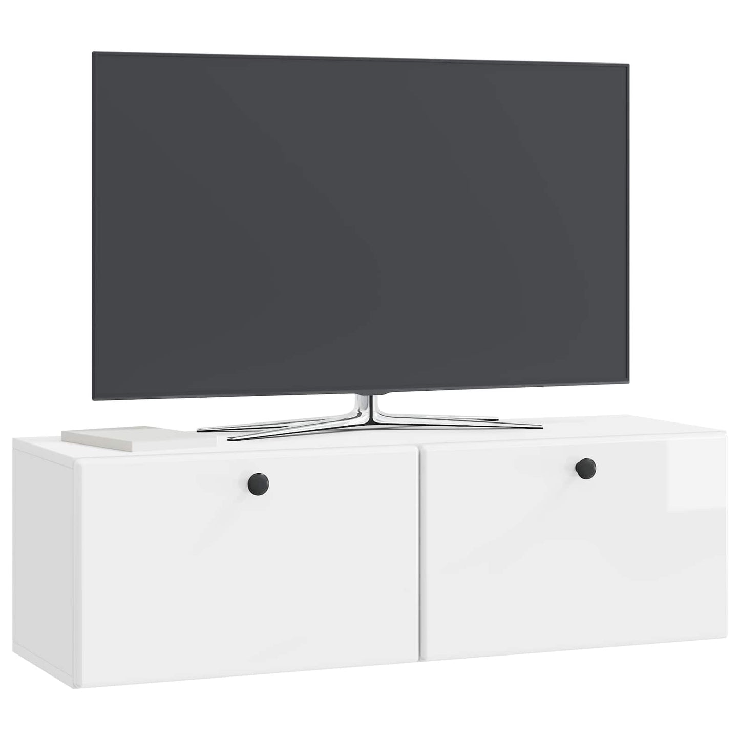 Mobile Porta TV da Muro 98 x 31 x 30 cm Bianco Lucido