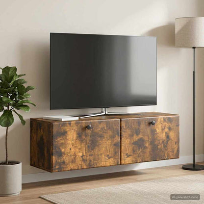 Mobile Porta TV da Muro 98 x 31 x 30 cm Rovere Fumo
