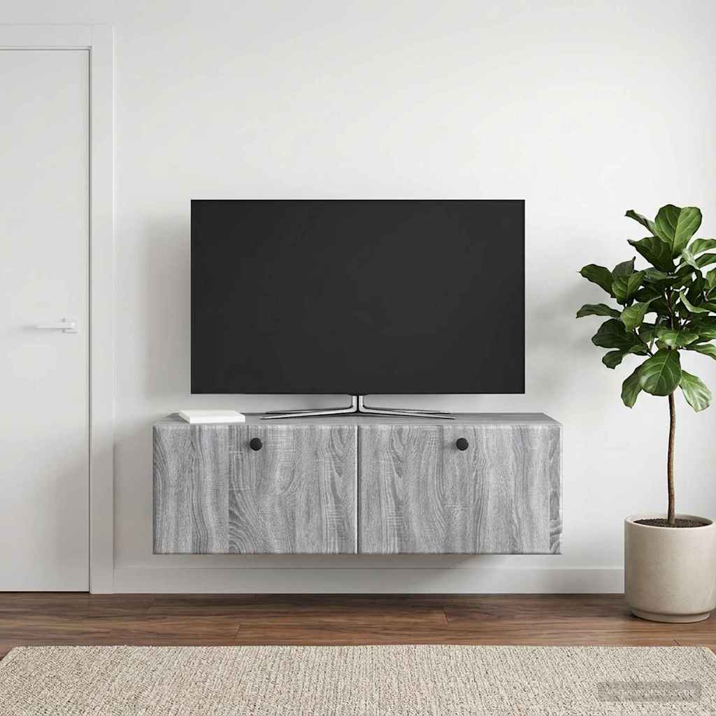 Mobile Porta TV da Muro 98 x 31 x 30 cm Sonoma grigio