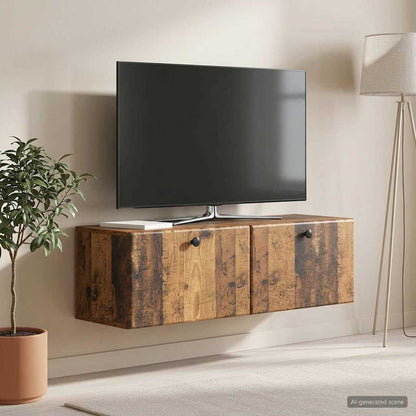 Mobile Porta TV da Muro 98 x 31 x 30 cm Legno antico