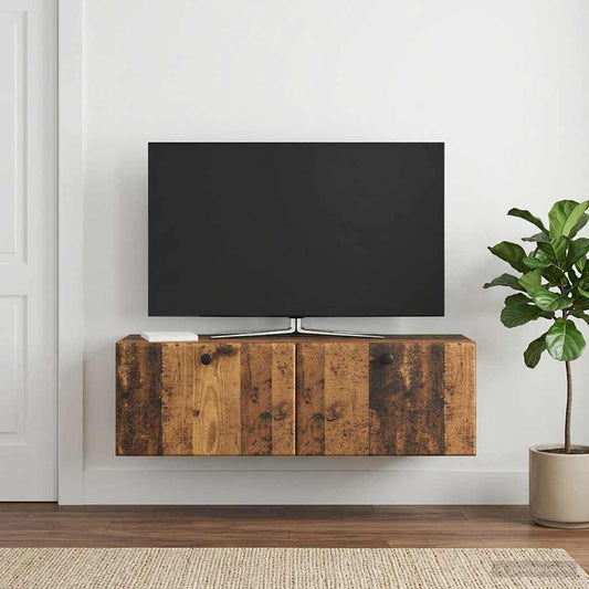 Mobile Porta TV da Muro 98 x 31 x 30 cm Legno antico