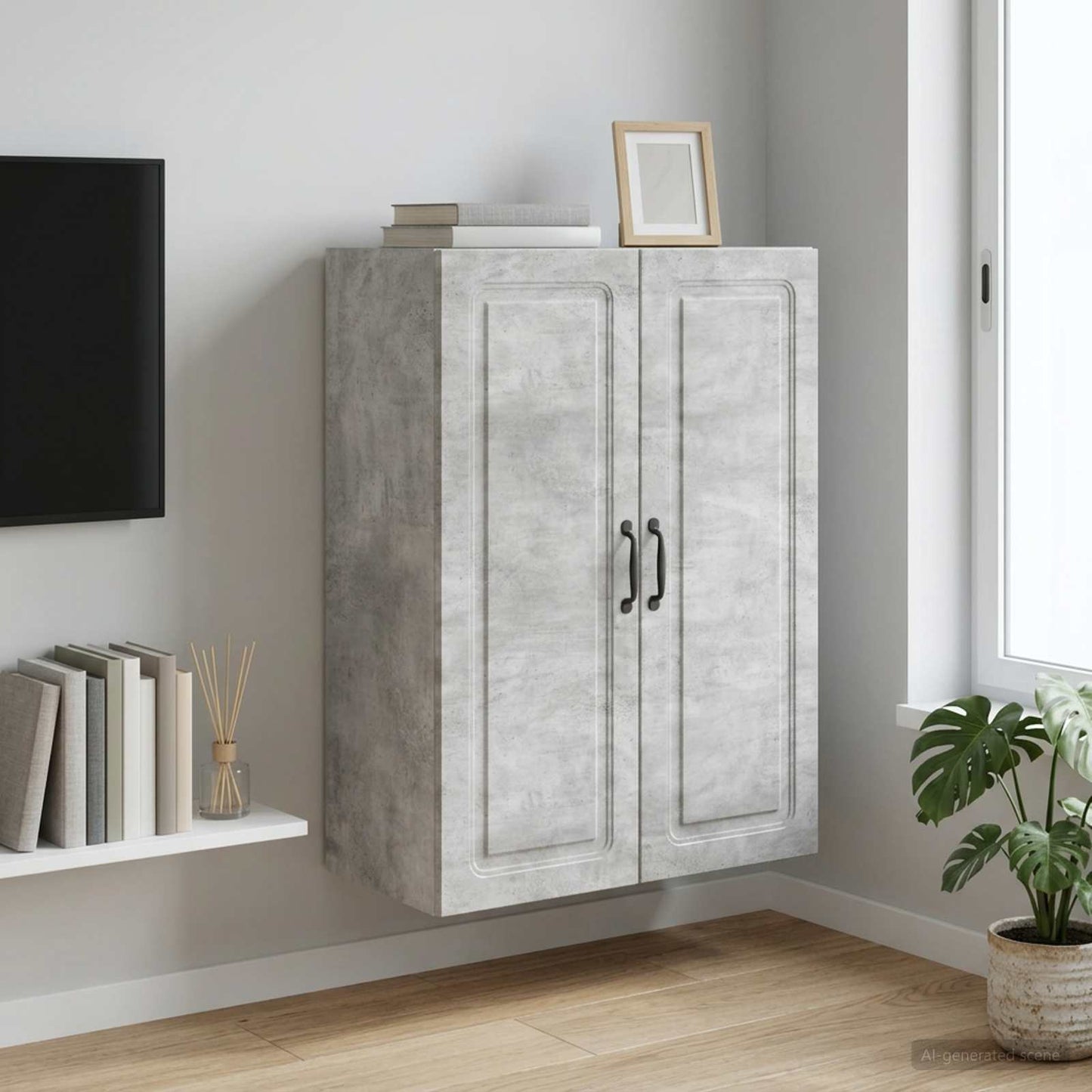 Mobiletto a muro Grigio Cemento 66 x 34,5 x 90 cm | homemem39
