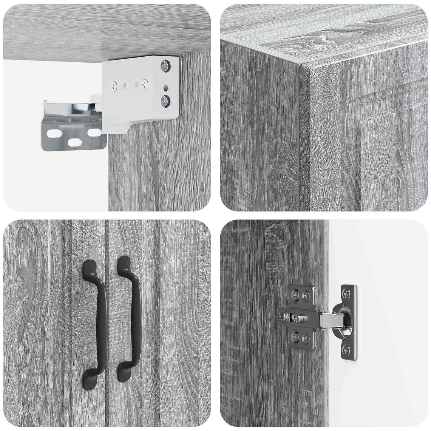 Mobiletto a muro Sonoma grigio 66 x 34,5 x 90 cm | homemem39