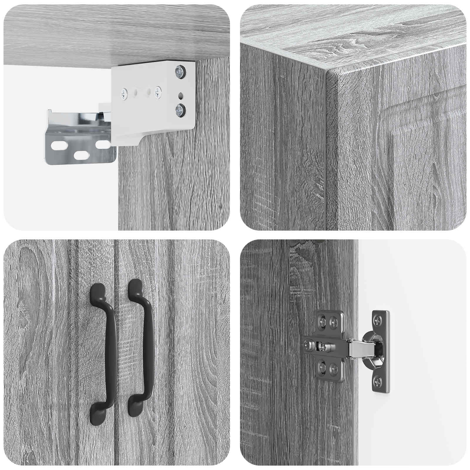 Mobiletto a muro Sonoma grigio 66 x 34,5 x 90 cm | homemem39