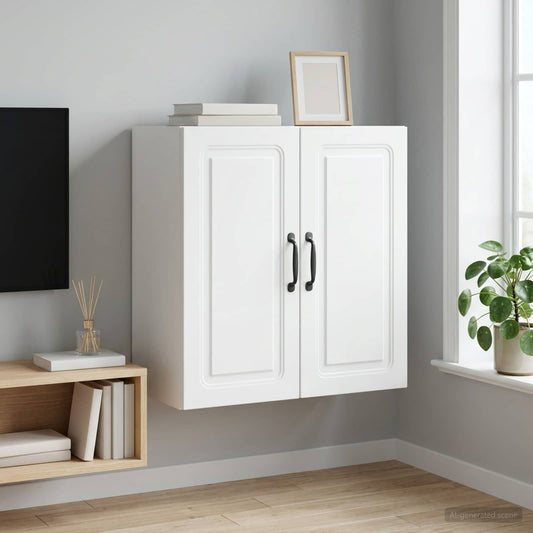 Mobiletto a muro 59 x 31 x 60 cm Legno ingegnerizzato Bianco | homemem39
