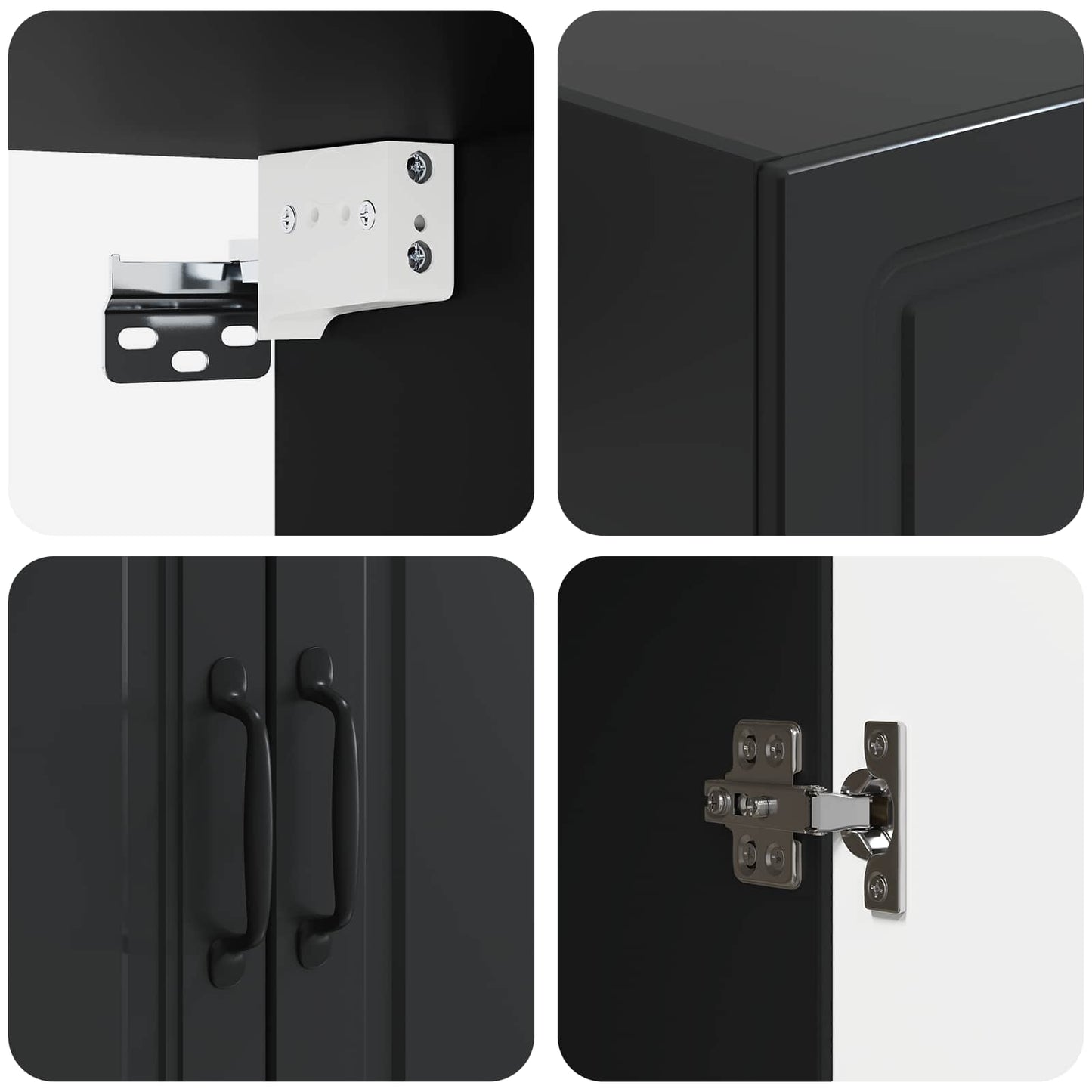 Mobiletto a muro Nero 59 x 31 x 60 cm Legno ingegnerizzato | homemem39