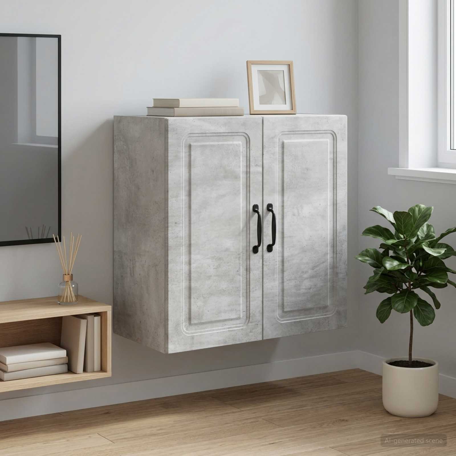 Mobiletto a muro Grigio Cemento 59 x 31 x 60 cm | homemem39