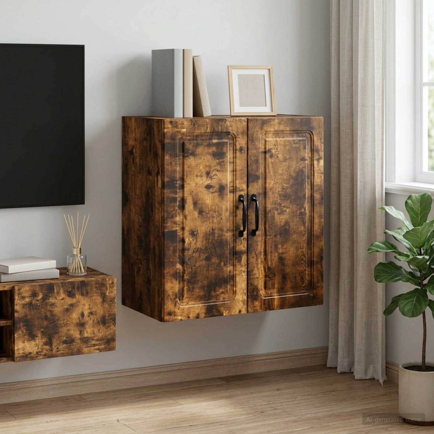 Mobiletto a muro Rovere Fumo 59 x 31 x 60 cm | homemem39