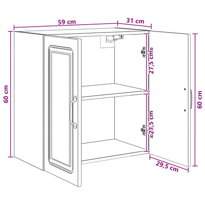 Mobiletto a muro Sonoma grigio 59 x 31 x 60 cm | homemem39