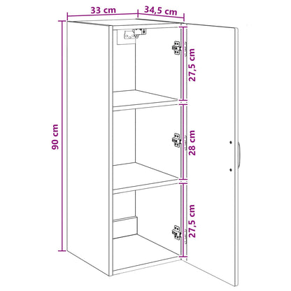 Mobiletto a muro Rovere Fumo 33 x 34,5 x 90 cm | homemem39