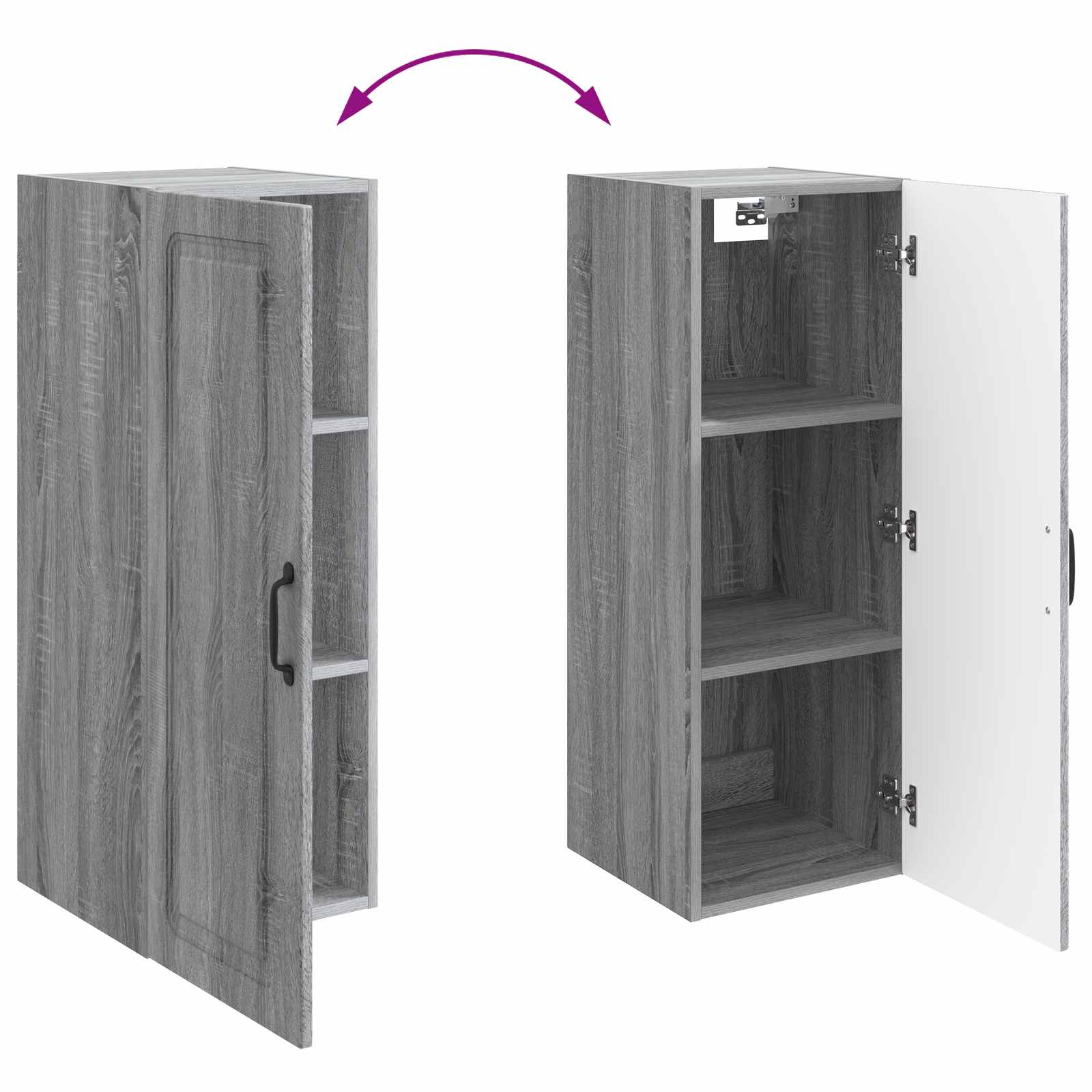 Mobiletto a muro Sonoma grigio 33 x 34,5 x 90 cm | homemem39