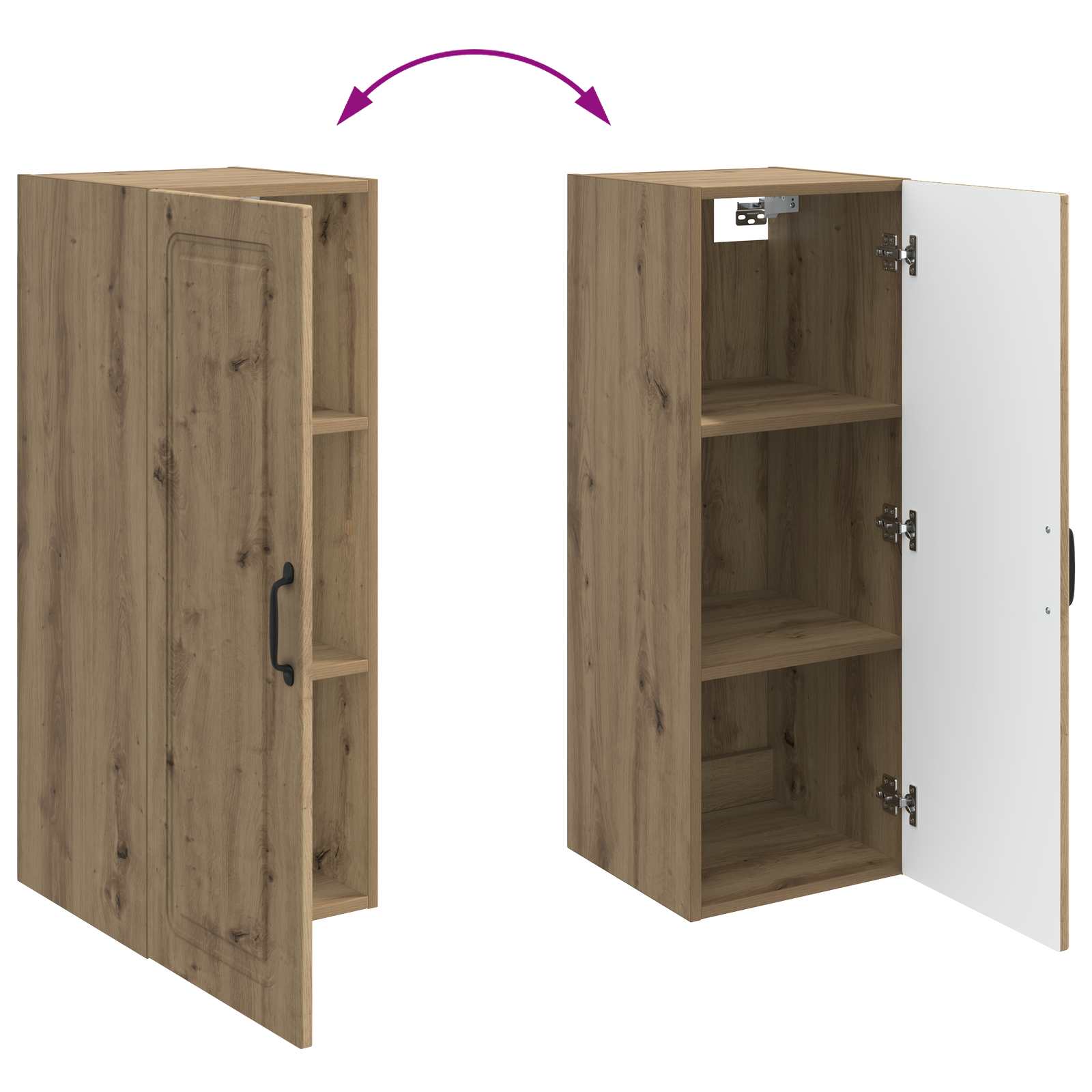Mobiletto a muro Rovere Artigianale 33 x 34,5 x 90 cm | homemem39