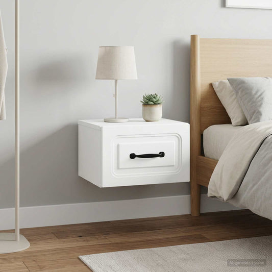 Mobiletto da notte a muro 2 pz Bianco 34,5 x 33 x 20 cm