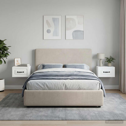 Mobiletto da notte a muro 2 pcs Bianco 34,5 x 33 x 20 cm