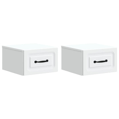 Mobiletto da notte a muro 2 pcs Bianco 34,5 x 33 x 20 cm | homemem39