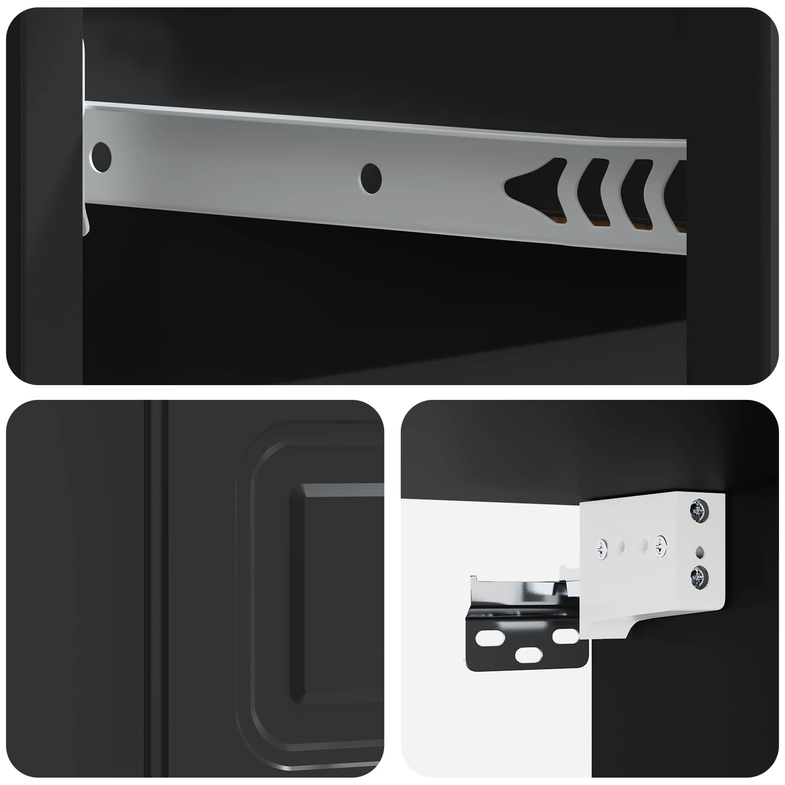 Mobiletto da notte a muro con cassetto Nero 34,5 x 33 x 20 cm | homemem39