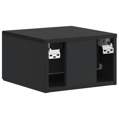 Mobiletto da notte a muro con cassetto Nero 34,5 x 33 x 20 cm | homemem39