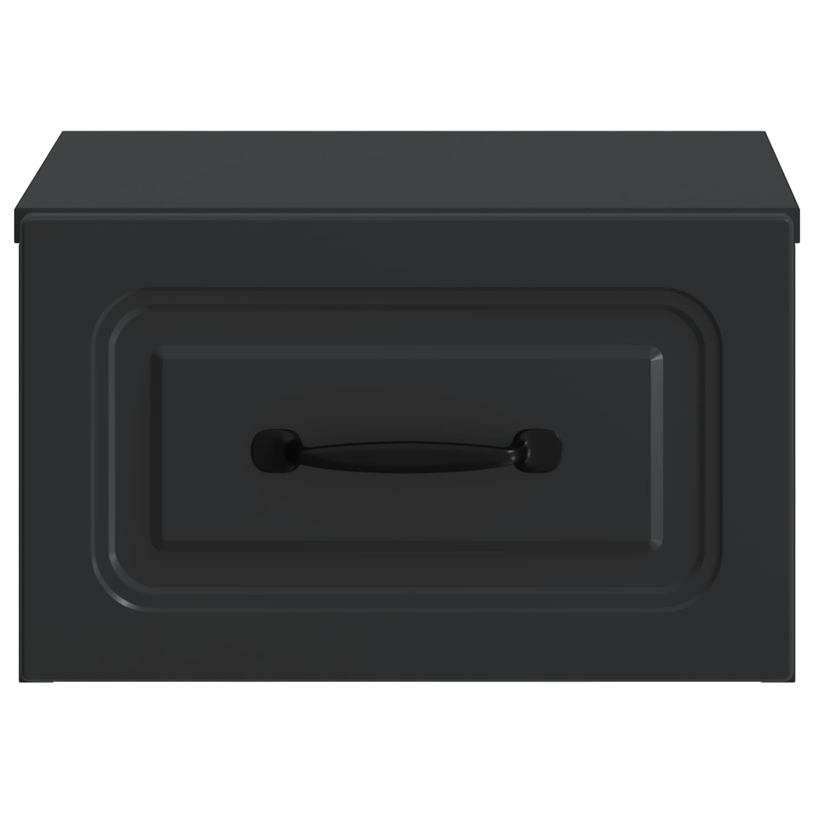Mobiletto da notte a muro con cassetto Nero 34,5 x 33 x 20 cm | homemem39
