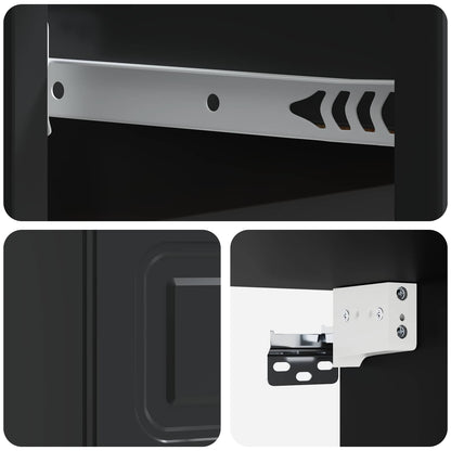 Mobiletto da notte a muro 2 pcs Nero 34,5 x 33 x 20 cm | homemem39