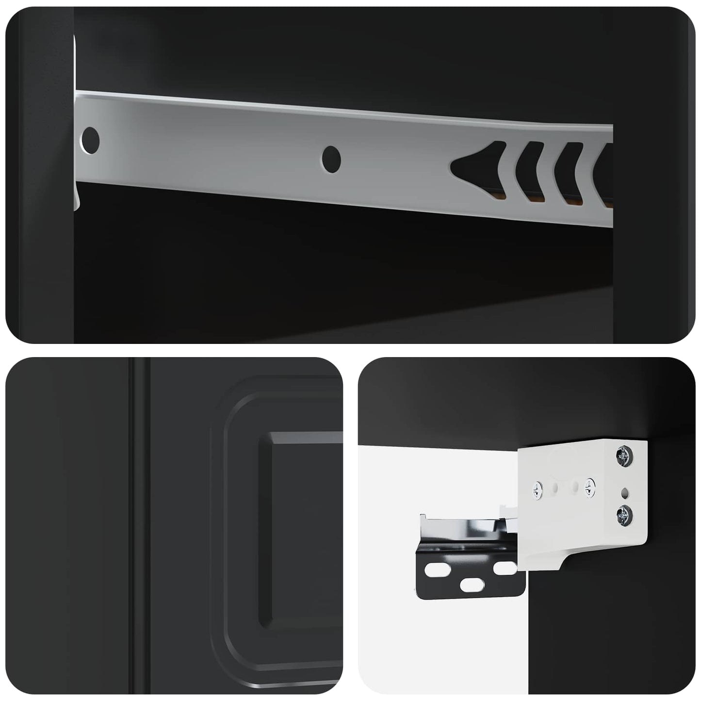 Mobiletto da notte a muro 2 pcs Nero 34,5 x 33 x 20 cm