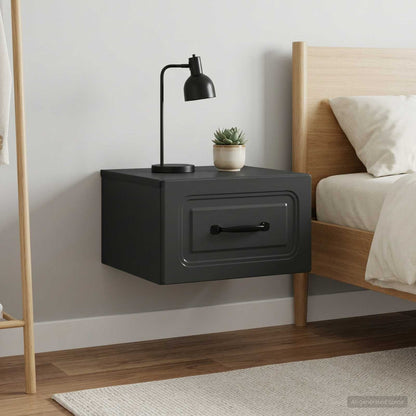 Mobiletto da notte a muro 2 pcs Nero 34,5 x 33 x 20 cm