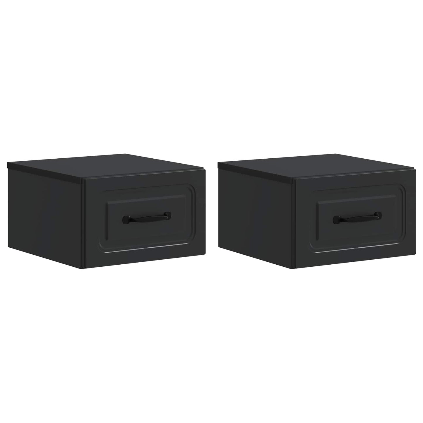 Mobiletto da notte a muro 2 pcs Nero 34,5 x 33 x 20 cm | homemem39
