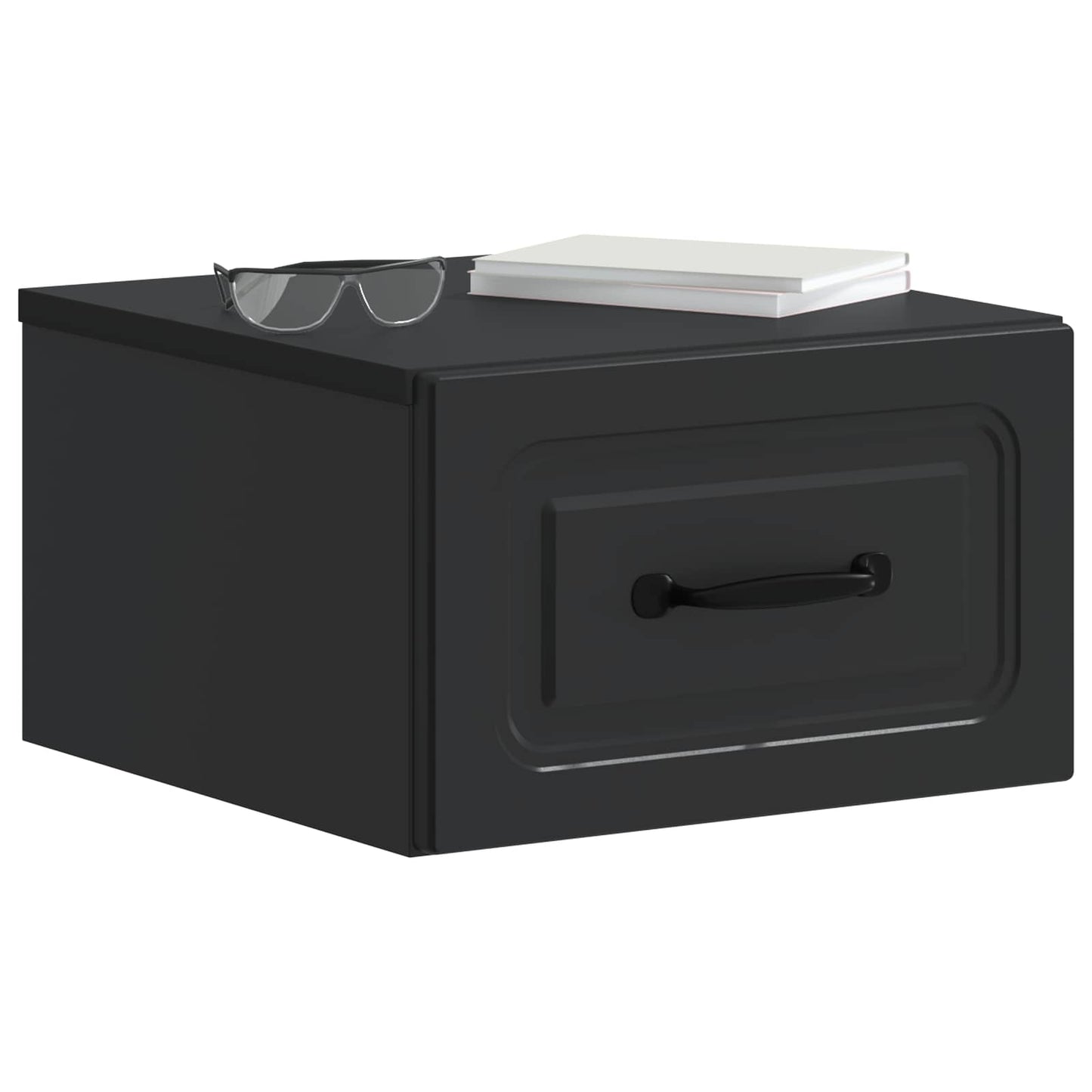 Mobiletto da notte a muro 2 pcs Nero 34,5 x 33 x 20 cm