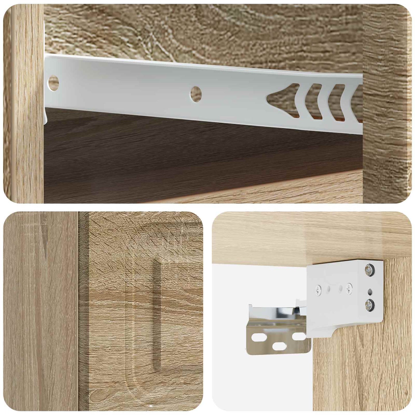 Mobiletto da notte a muro Rovere Sonoma 34,5 x 33 x 20 cm | homemem39