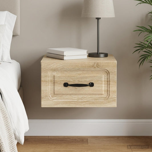 Mobiletto da notte a muro Rovere Sonoma 34,5 x 33 x 20 cm