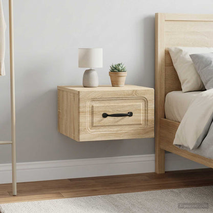 Mobiletto da notte a muro 2 pcs Rovere Sonoma 34,5 x 33 x 20 cm