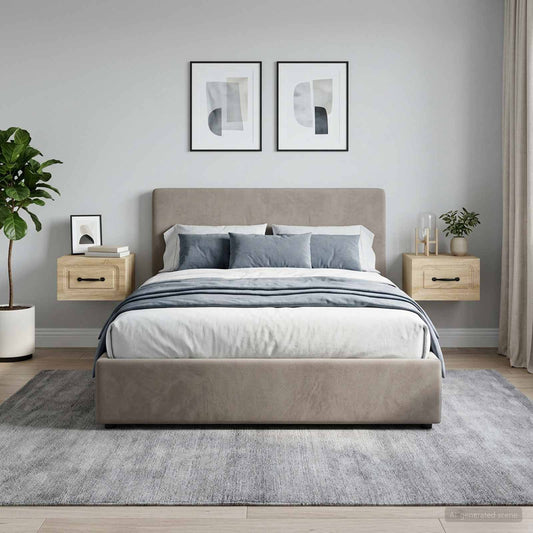 Mobiletto da notte a muro 2 pz Rovere Sonoma 34,5 x 33 x 20 cm