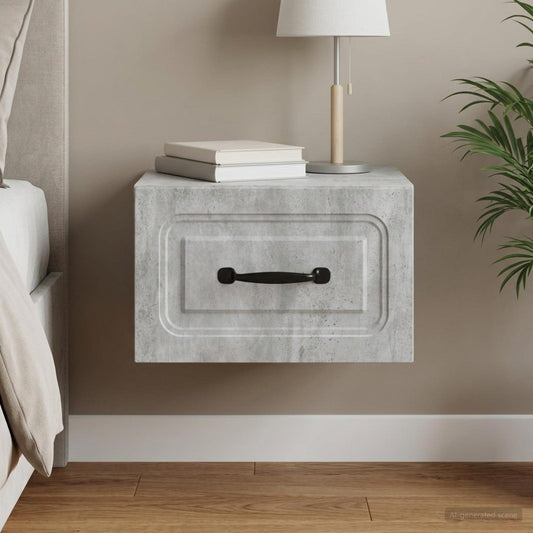 Mobiletto da notte a muro Grigio Cemento 34,5 x 33 x 20 cm