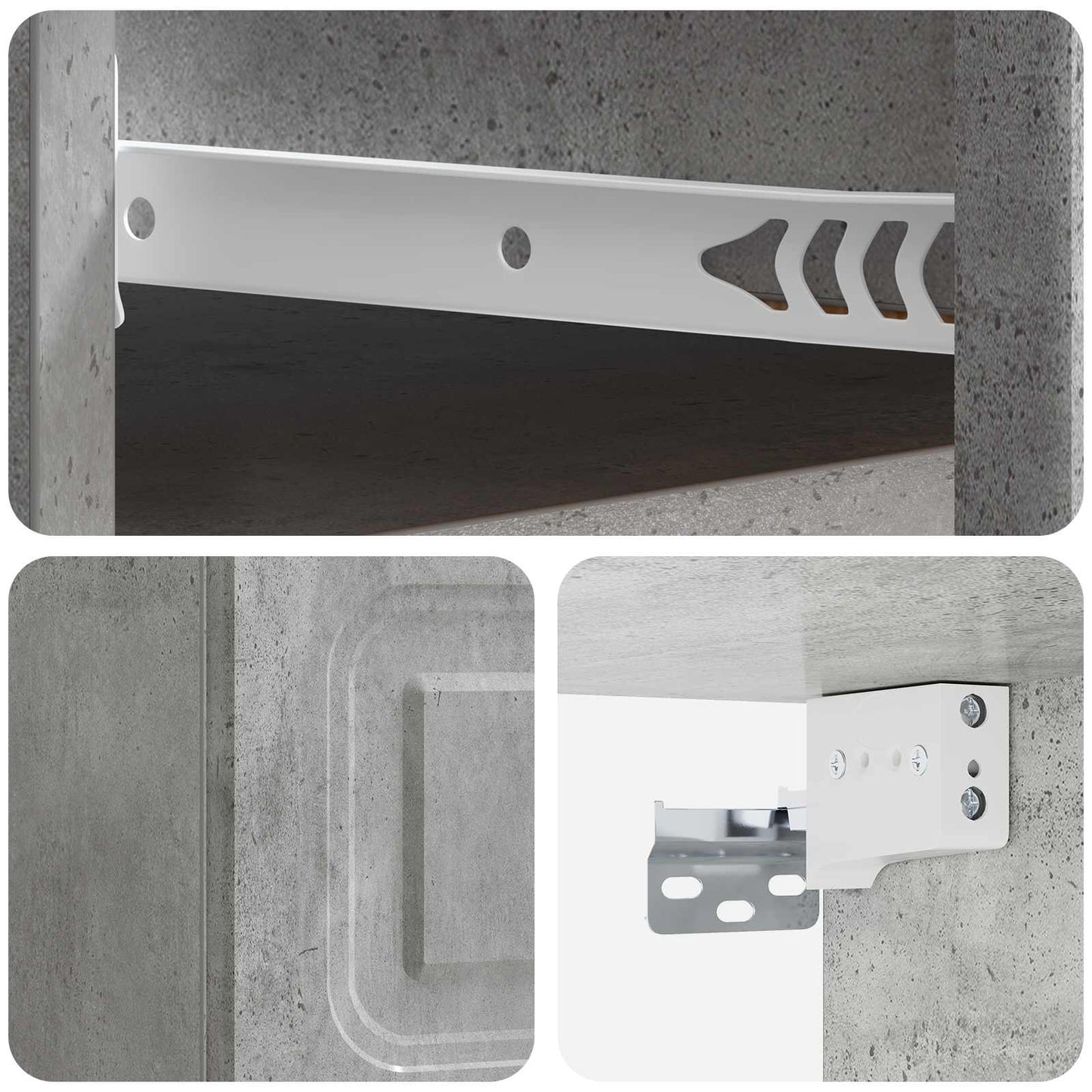 Mobiletto da notte a muro con cassetto 2 pcs Grigio Cemento | homemem39
