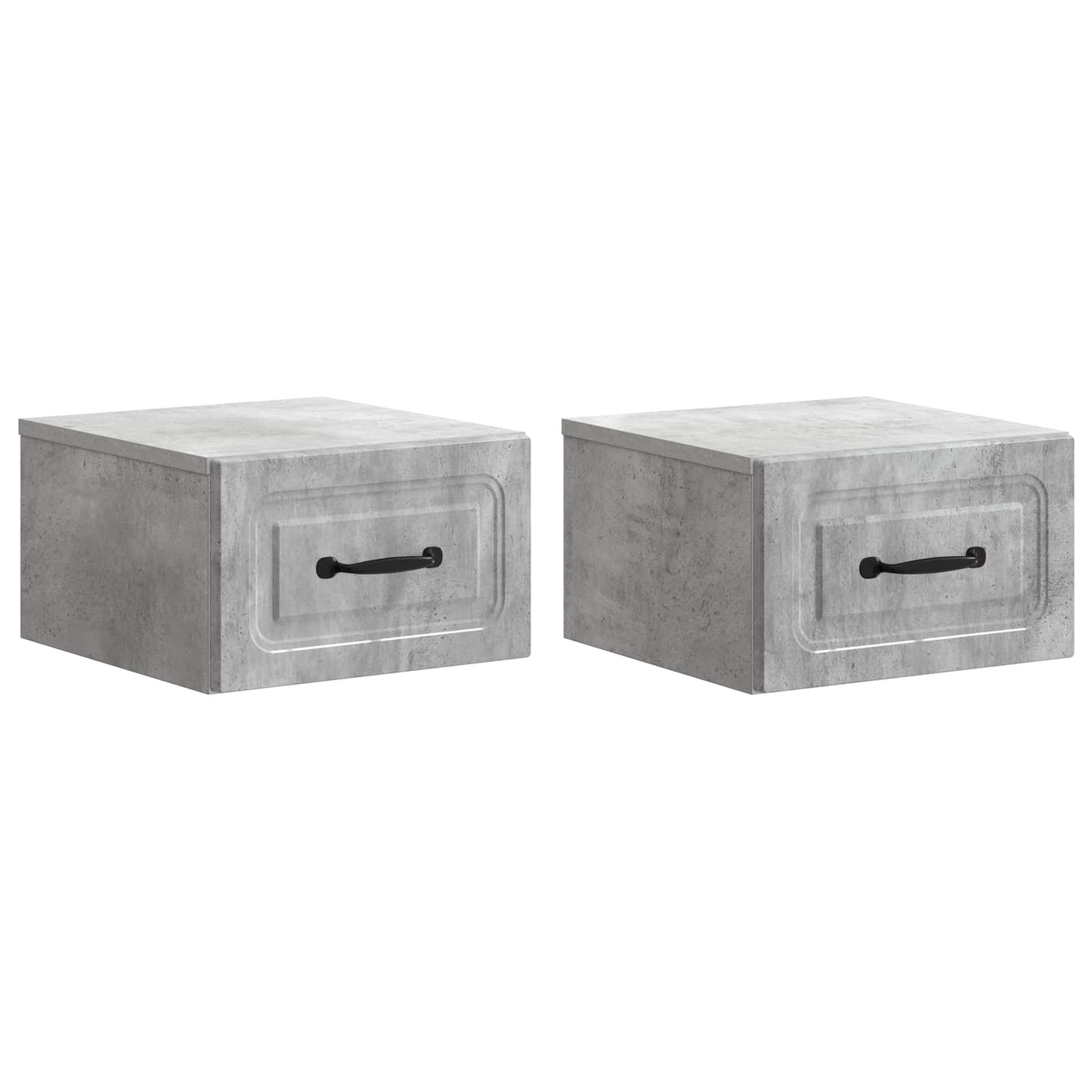 Mobiletto da notte a muro con cassetto 2 pcs Grigio Cemento | homemem39