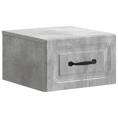 Mobiletto da notte a muro con cassetto 2 pcs Grigio Cemento | homemem39