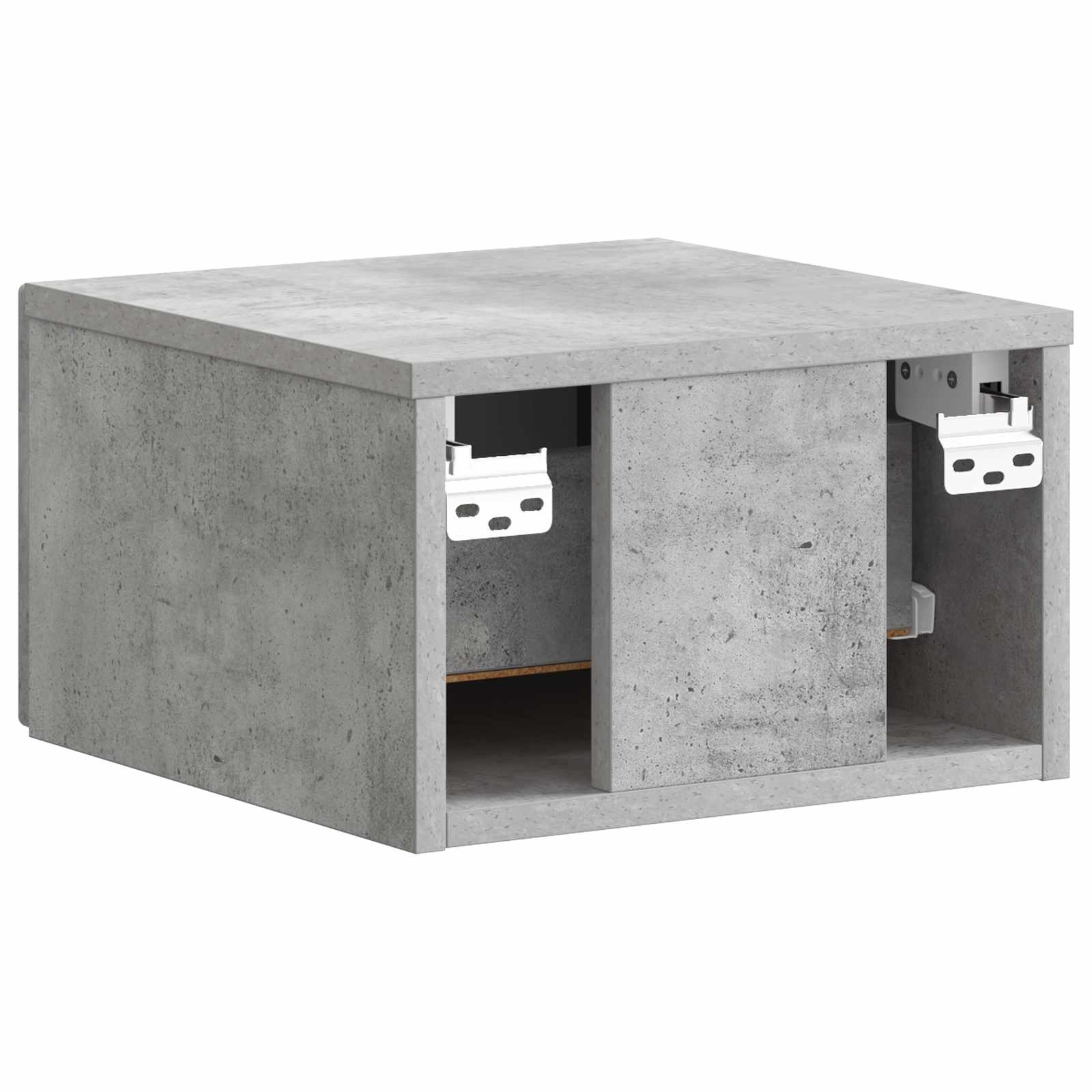 Mobiletto da notte a muro con cassetto 2 pcs Grigio Cemento | homemem39