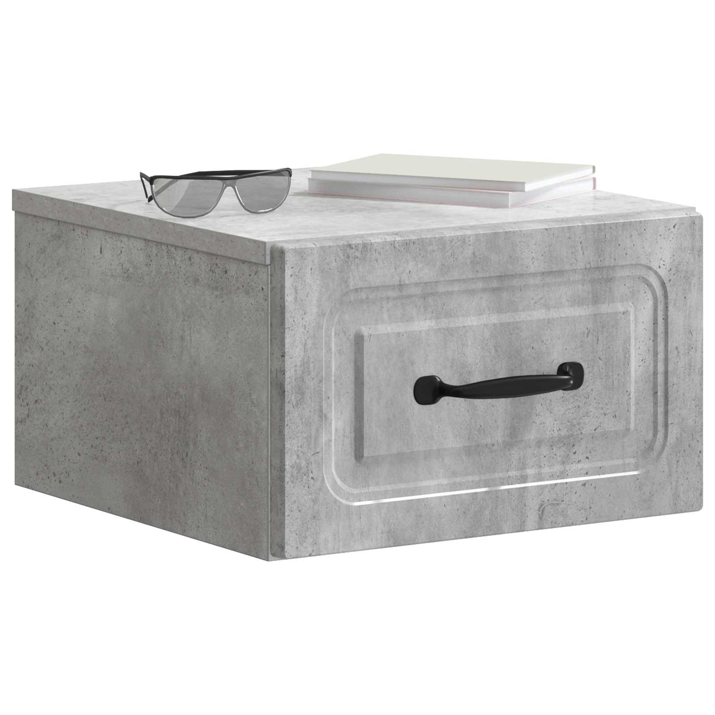Mobiletto da notte a muro con cassetto 2 pcs Grigio Cemento | homemem39