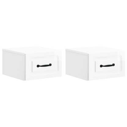 Mobiletto da notte a muro 2 pcs Bianco Lucido 34,5 x 33 x 20 cm | homemem39