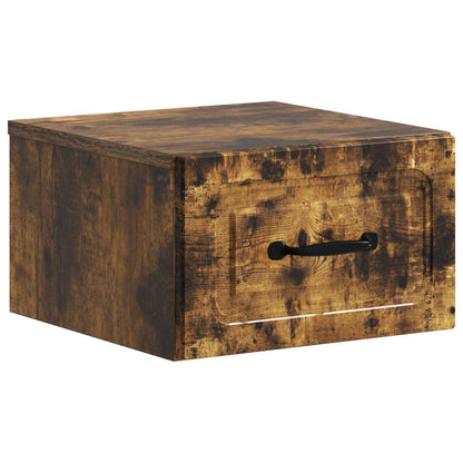 Mobiletto da notte a muro Rovere Fumo 34,5 x 33 x 20 cm | homemem39