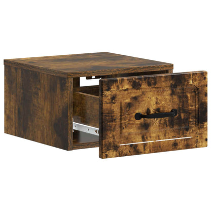 Mobiletto da notte a muro Rovere Fumo 34,5 x 33 x 20 cm