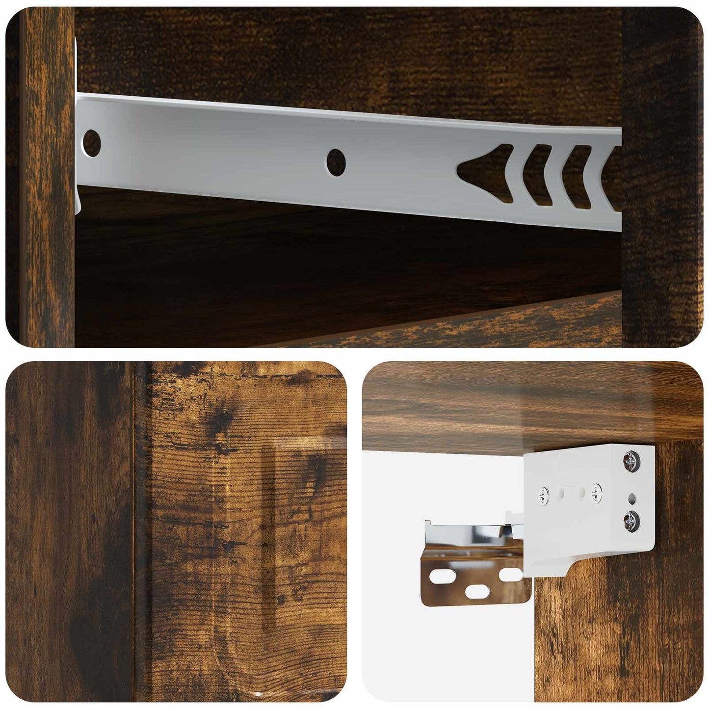 Mobiletto da notte a muro 2 pcs Rovere Fumo 34,5 x 33 x 20 cm | homemem39