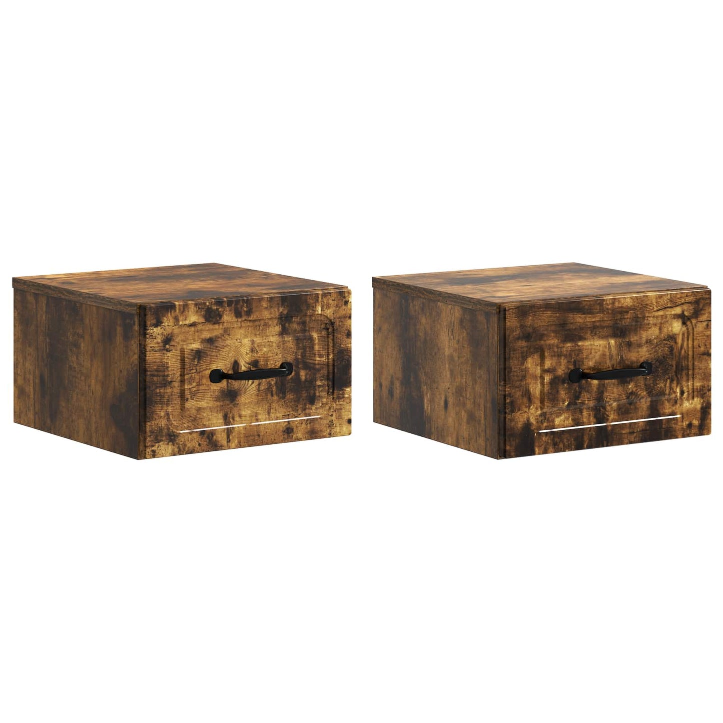 Mobiletto da notte a muro 2 pcs Rovere Fumo 34,5 x 33 x 20 cm | homemem39