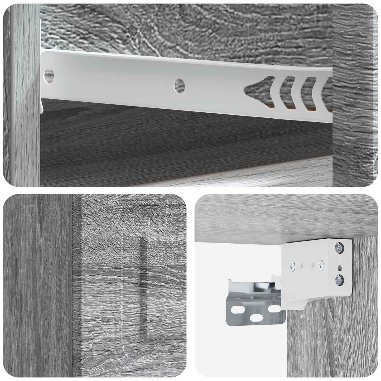 Mobiletto da notte a muro 2 pcs Grigio Sonoma 34,5 x 33 x 20 cm | homemem39