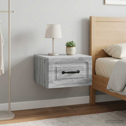 Mobiletto da notte a muro 2 pcs Grigio Sonoma 34,5 x 33 x 20 cm
