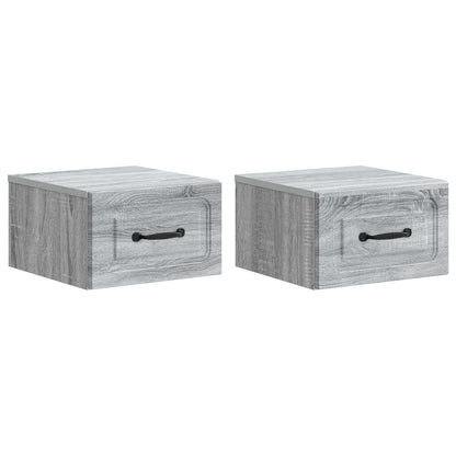 Mobiletto da notte a muro 2 pcs Grigio Sonoma 34,5 x 33 x 20 cm | homemem39