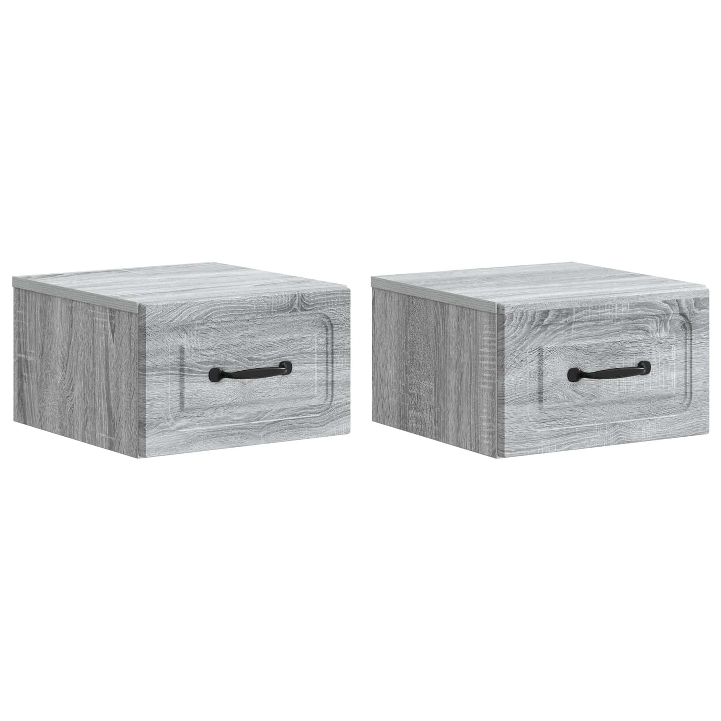 Mobiletto da notte a muro 2 pcs Grigio Sonoma 34,5 x 33 x 20 cm