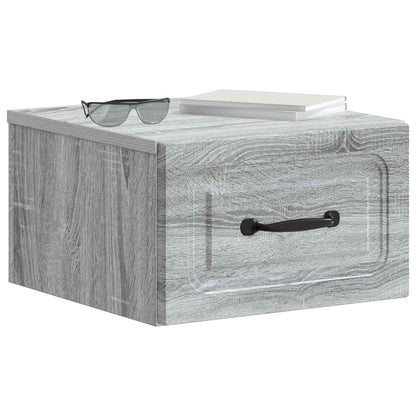 Mobiletto da notte a muro 2 pcs Grigio Sonoma 34,5 x 33 x 20 cm