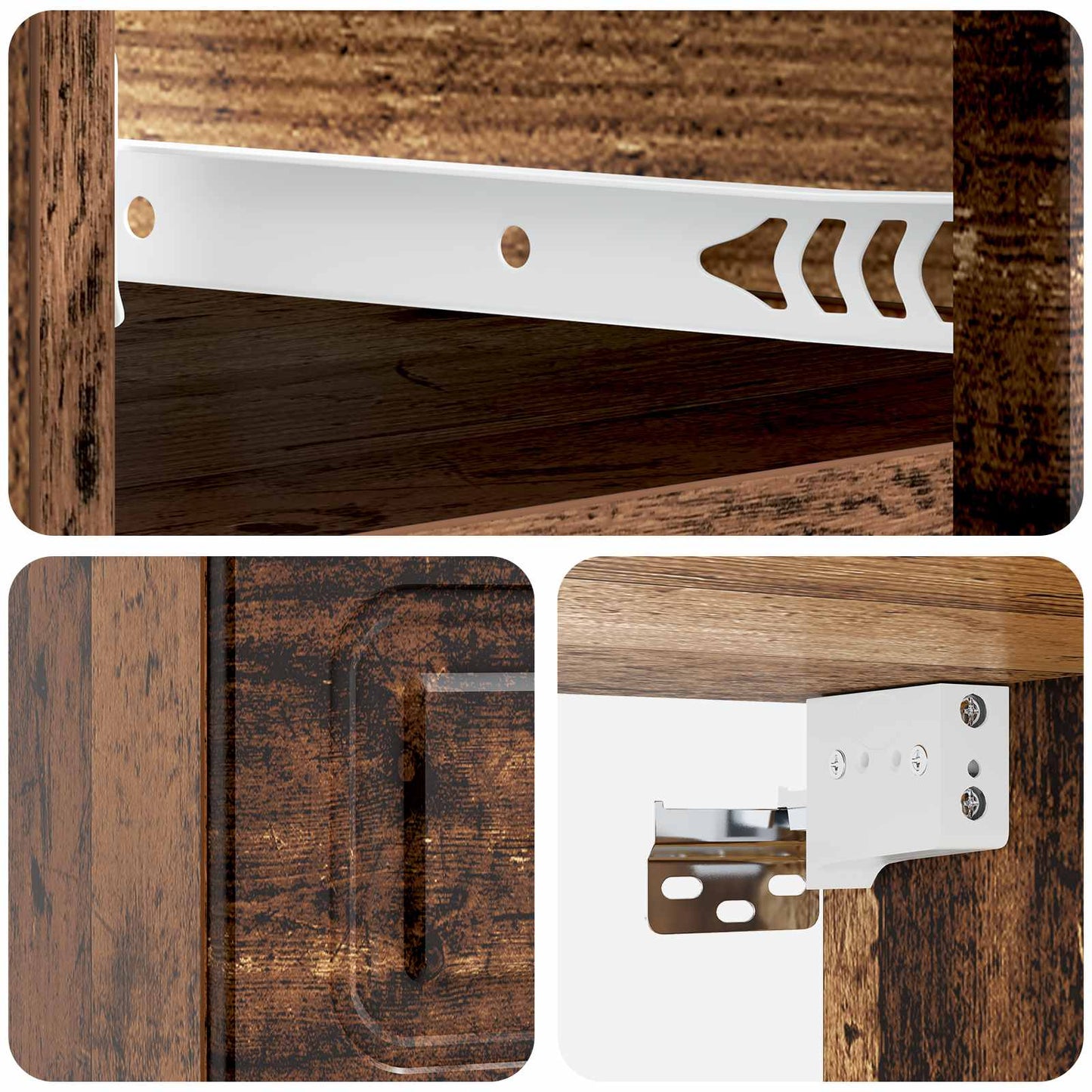 Mobiletto da notte a muro Legno antico 34,5 x 33 x 20 cm | homemem39