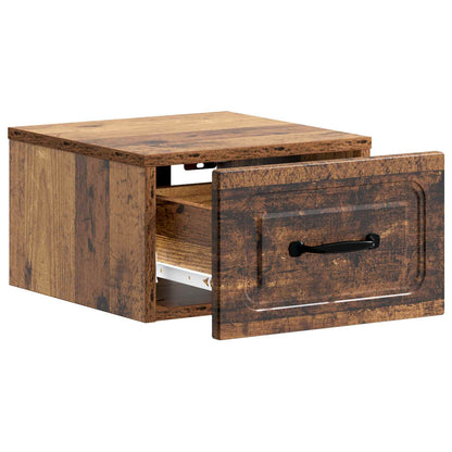 Mobiletto da notte a muro Legno antico 34,5 x 33 x 20 cm | homemem39